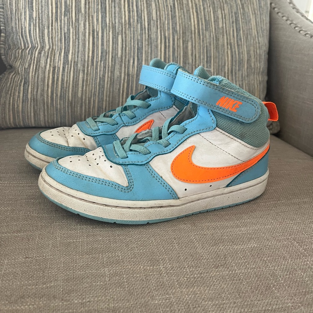 Nike Kids Sneakers - Blue and Orange high top court borough mid 2 sneakers